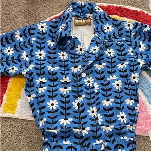 XXS Big Bud Press Blue Daisy Chain SS Jumpsuit